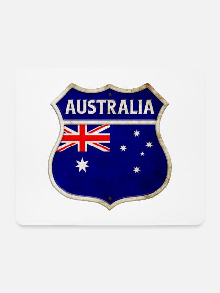 Australien Wappen Flaggen Design - Mousepad (Querformat) - Weiß