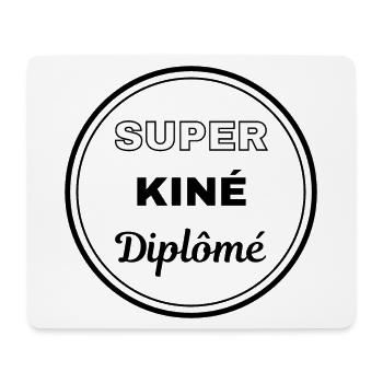 super kiné diplômé badge kinésithérapeute - Tapis de souris (format paysage) - blanc - Devant