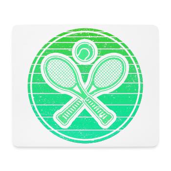 Gekreuzte Tennisschläger & Tennisball - Retro Grün - Mousepad (Querformat) - Weiß - Vorne