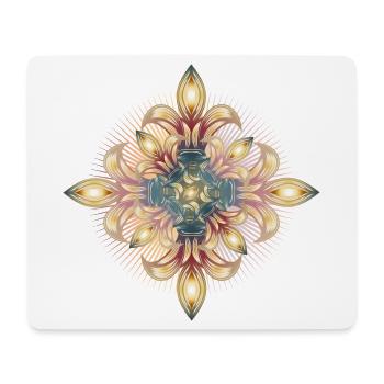 beeindruckendes Kreuz aus stilisierten Lilien - Mousepad (Querformat) - Weiß - Vorne
