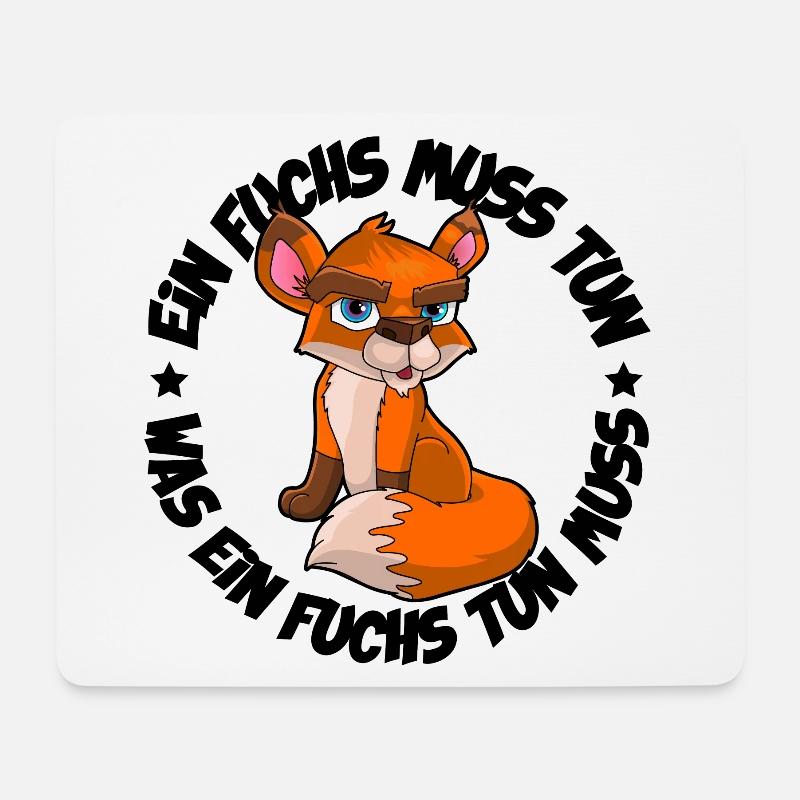 Ein Fuchs muss tun was ein Fuchs tun muss - Mousepad (Querformat) - Weiß