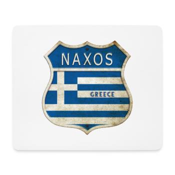 Naxos Grèce Armoiries Drapeaux Design - Tapis de souris (format paysage) - blanc - Devant