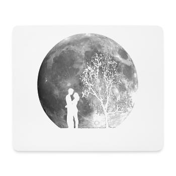 Saint Valentin, couple de pleine lune - Mousepad (Querformat) - Weiß - Vorne