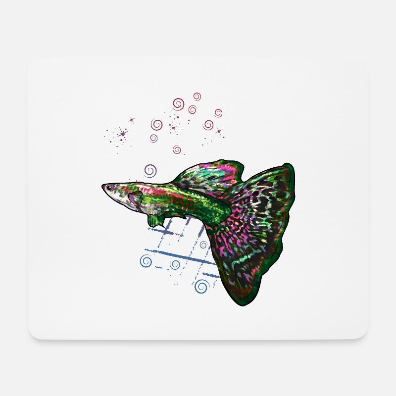 Guppy Anfängerfisch Aquarium Spaß - Mousepad (Querformat) - Weiß