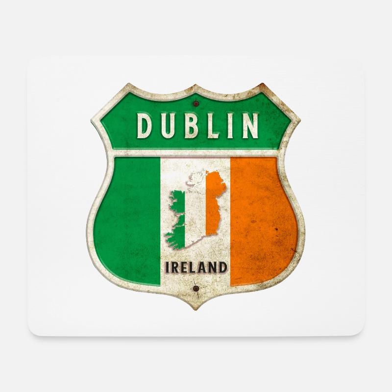 Dublin Irland Wappen Flaggen Design - Mousepad (Querformat) - Weiß