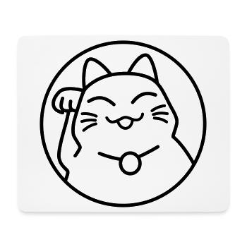 Maneki Neko Neon – Glückskatze aus Japan, Kawaii - Mousepad (Querformat) - Weiß - Vorne
