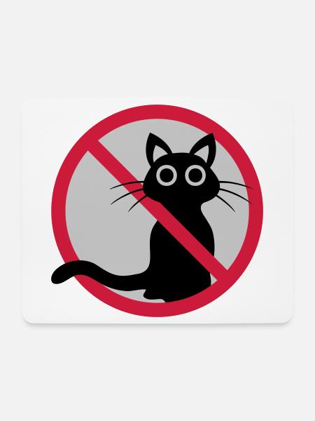 Katze verboten Schild - Mousepad (Querformat) - Weiß