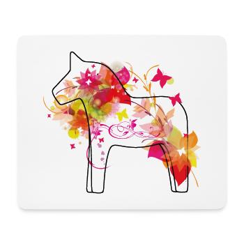 Dala Cheval Coloré - Tapis de souris (format paysage) - blanc - Devant