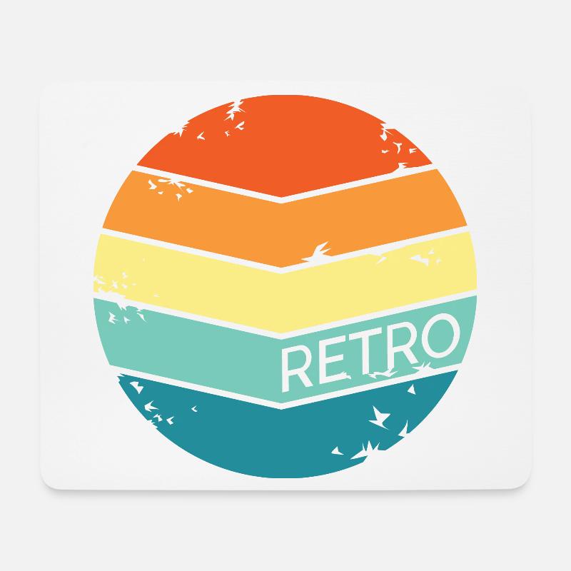 retro symbol kreis Kreise Logo symbole classic - Mousepad (Querformat) - Weiß