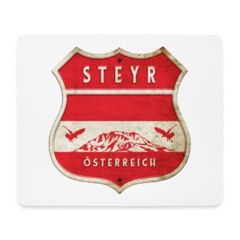 Steyr Österreich Wappen Flaggen Design - Mousepad (Querformat) - Weiß - Vorne