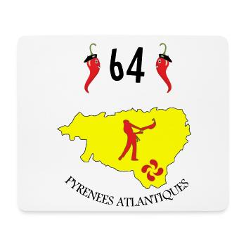Pyrénées atlantiques - Tapis de souris (format paysage) - blanc - Devant