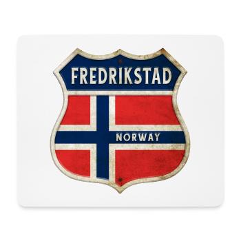 Fredrikstad Norwegen Wappen Flaggen Design - Mousepad (Querformat) - Weiß - Vorne