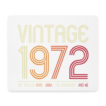 Vintage 1972 Retro Year Graphic - Mouse Pad (horizontal) - white - Front