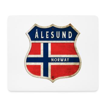 Ålesund Norwegen Wappen Flaggen Design - Mousepad (Querformat) - Weiß - Vorne