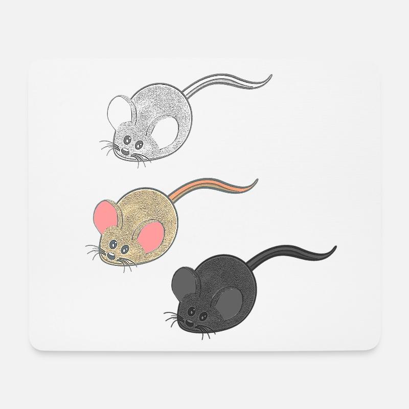 geschenkideen mäuse, Drei Mäuse, Mäuse Fan - Mousepad (Querformat) - Weiß