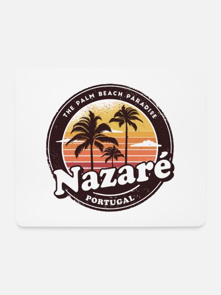 Nazare Portugal Strand Design - Mousepad (Querformat) - Weiß