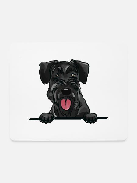 Riesenschnauzerhund für spähende Hundeliebhaber - Mousepad (Querformat) - Weiß