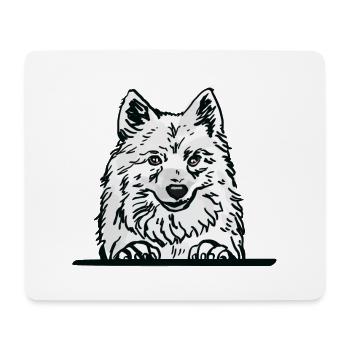 Chien Spitz japonais pour les amateurs de chiens qui regardent - Tapis de souris (format paysage) - blanc - Devant