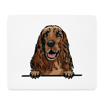 Irischer Setter Dog für Peeking Dog Lovers - Mousepad (Querformat) - Weiß - Vorne