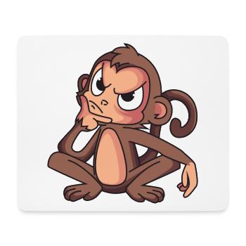 Singe intelligent - Tapis de souris (format paysage) - blanc - Devant