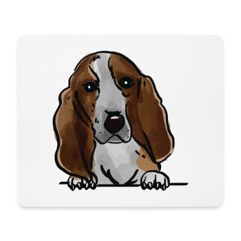 Chien de chasse suisse pour les amateurs de chiens qui jettent un coup d’œil - Tapis de souris (format paysage) - blanc - Devant