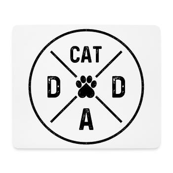 Cat Dad Cats Papa Heart Paw Cat Daddy - Mouse Pad (horizontal) - white - Front