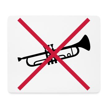 Trompete Verboten Schild - Mousepad (Querformat) - Weiß - Vorne