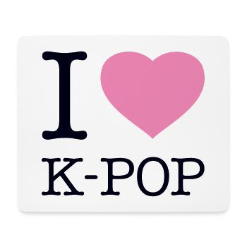 I LOVE K-POP - Mousepad (Querformat) - Weiß - Vorne