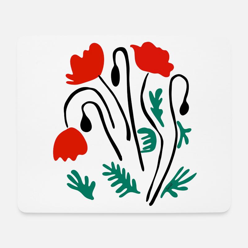 Poppies Matisse inspired - Mouse Pad (horizontal) - white