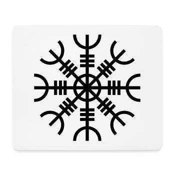 Helm of Awe - Aegishjalmur Viking (black) - Mouse Pad (horizontal) - white - Front