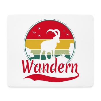 Wandern Steinbock Berge Alpen - Mousepad (Querformat) - Weiß - Vorne