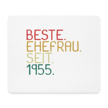 Beste Ehefrau Seit 1955 - Jahrestag Geschenk - Mousepad (Querformat) - Weiß - Vorne