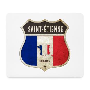 Saint-Étienne France Armoiries Drapeaux Design - Tapis de souris (format paysage) - blanc - Devant