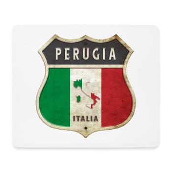 Pérouse Italie Armoiries Drapeaux Design - Tapis de souris (format paysage) - blanc - Devant