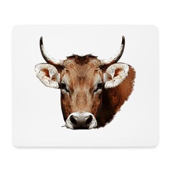süße tierdesigns mädchen, kuh beige, rustikal - Mousepad (Querformat) - Weiß - Vorne