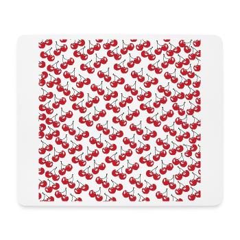 60er Look, Kirschenmuster, Rockabilly kleidung - Mousepad (Querformat) - Weiß - Vorne