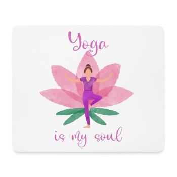 Yoga - Mousepad (Querformat) - Weiß - Vorne