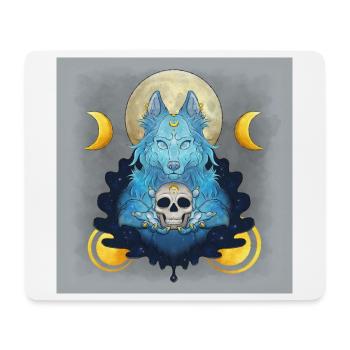 Blue Ink Spirits Poster - Lunar Witch Wolf - Mousepad (Querformat) - Weiß - Vorne