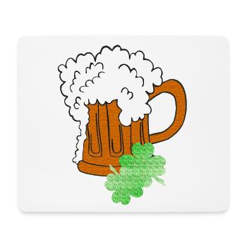 Kleeblätter, Bierkrug, St. Patrick´s Day - Mousepad (Querformat) - Weiß - Vorne