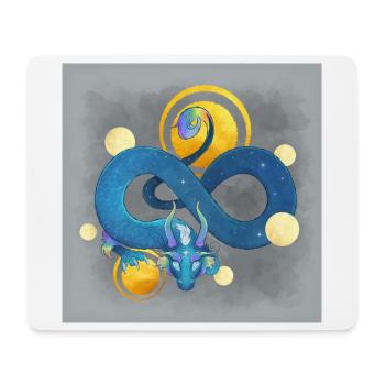 Blue Ink Spirits Poster - Regenbogenblauer Drache - Mousepad (Querformat) - Weiß - Vorne
