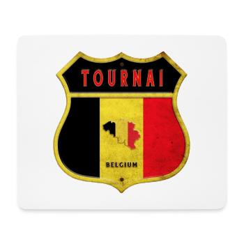 Tournai Belgium Coat of Arms Flags Design - Mouse Pad (horizontal) - white - Front