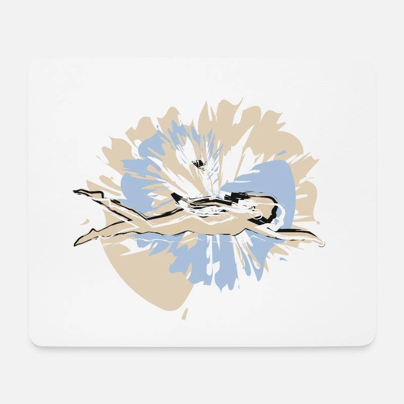 Valentinstag Schwimmerin - Mousepad (Querformat) - Weiß