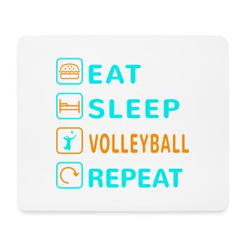 Essen. Schlafen. Volleyball. Wiederholen Design - Mousepad (Querformat) - Weiß - Vorne