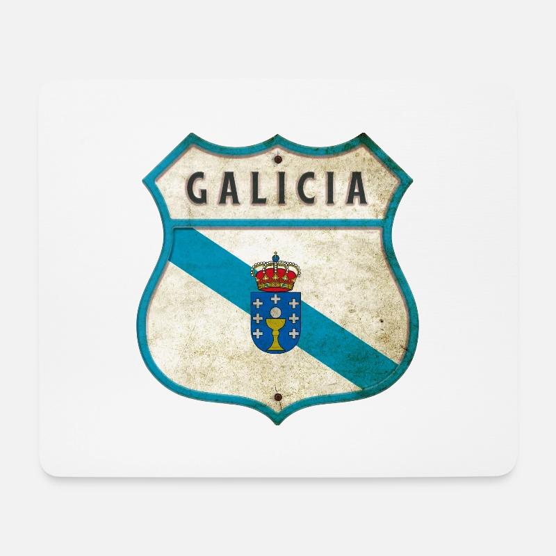 Galicien Wappen Flaggen Design - Mousepad (Querformat) - Weiß