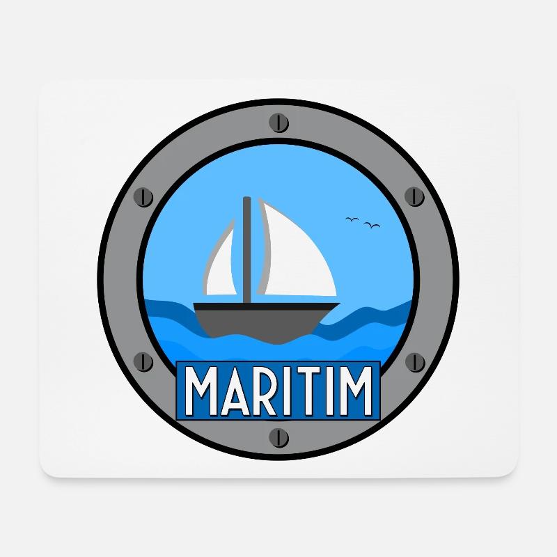 Maritim - Mousepad (Querformat) - Weiß