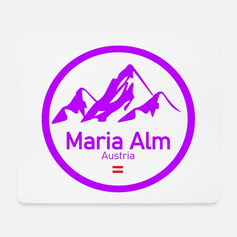 Maria Alm Alpen Logo Kreis - Mousepad (Querformat) - Weiß