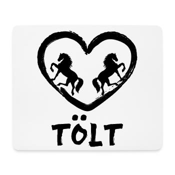 Tölt Chevaux Islandais Chevaux Cheval Amour Coeur Dicton - Tapis de souris (format paysage) - blanc - Devant