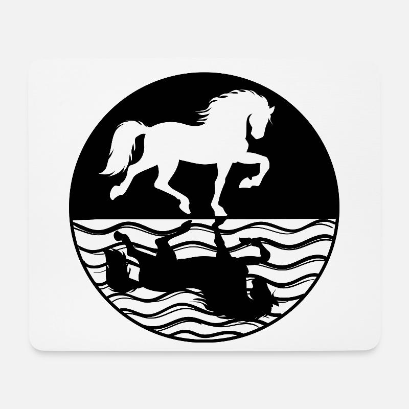 Ross Pferede Isländer Pferdeliebe Islandpferde - Mousepad (Querformat) - Weiß