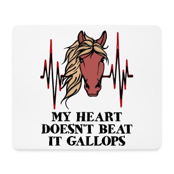 Gallop Heart Funny Horses Statement Icelandic Horses - Mouse Pad (horizontal) - white - Front