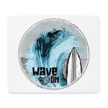 Meereswelle mit Surfboard Design - Mousepad (Querformat) - Weiß - Vorne